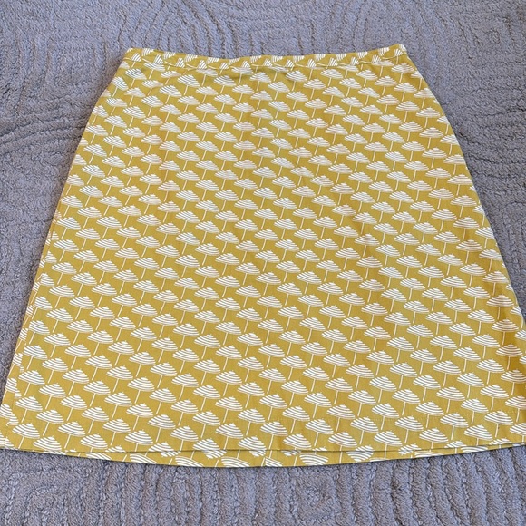 BODEN Petite 6P Yellow Mimosal Parasol Printed Cotton A-Line Skirt - Picture 2 of 7